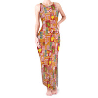 Niue Monuina e Kilisimasi Tank Maxi Dress Pacific Patchwork Xmas Vibes - Polynesian Pride