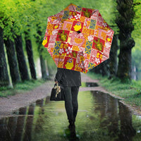 Niue Monuina e Kilisimasi Umbrella Pacific Patchwork Xmas Vibes - Polynesian Pride