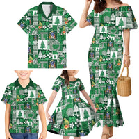 Norfolk Island Meri Krismas Family Matching Mermaid Dress and Hawaiian Shirt Pacific Patchwork Xmas Vibes LT9 - Polynesian Pride
