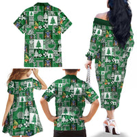 Norfolk Island Meri Krismas Family Matching Off The Shoulder Long Sleeve Dress and Hawaiian Shirt Pacific Patchwork Xmas Vibes LT9 - Polynesian Pride