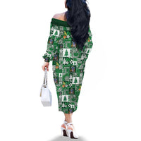 Norfolk Island Meri Krismas Family Matching Off The Shoulder Long Sleeve Dress and Hawaiian Shirt Pacific Patchwork Xmas Vibes LT9 - Polynesian Pride