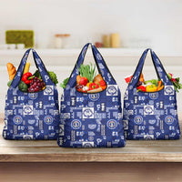 Northern Mariana Islands Magof Nochebuena Grocery Bag Pacific Patchwork Xmas Vibes - Polynesian Pride