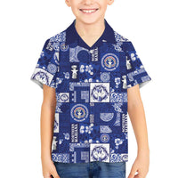 Northern Mariana Islands Magof Nochebuena Kid Hawaiian Shirt Pacific Patchwork Xmas Vibes - Polynesian Pride