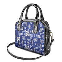 Northern Mariana Islands Magof Nochebuena Shoulder Handbag Pacific Patchwork Xmas Vibes - Polynesian Pride