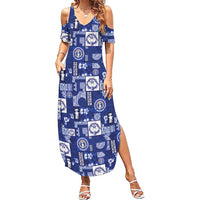 Northern Mariana Islands Magof Nochebuena Summer Maxi Dress Pacific Patchwork Xmas Vibes - Polynesian Pride
