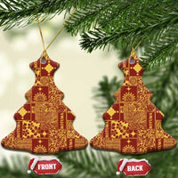 Rotuma Faiakse'ea 'e Kirisimasi Ceramic Ornament Pacific Patchwork Xmas Vibes - Polynesian Pride