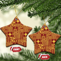 Rotuma Faiakse'ea 'e Kirisimasi Ceramic Ornament Pacific Patchwork Xmas Vibes - Polynesian Pride