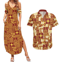 Rotuma Faiakse'ea 'e Kirisimasi Couples Matching Summer Maxi Dress and Hawaiian Shirt Pacific Patchwork Xmas Vibes - Polynesian Pride