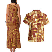Rotuma Faiakse'ea 'e Kirisimasi Couples Matching Tank Maxi Dress and Hawaiian Shirt Pacific Patchwork Xmas Vibes - Polynesian Pride