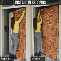 Rotuma Faiakse'ea 'e Kirisimasi Door Cover Pacific Patchwork Xmas Vibes - Polynesian Pride
