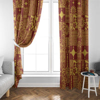 Rotuma Faiakse'ea 'e Kirisimasi Window Curtain Pacific Patchwork Xmas Vibes - Polynesian Pride