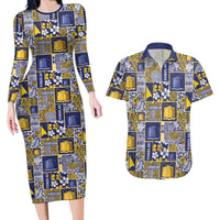 Tokelau Manuia te Kilihimahi Couples Matching Long Sleeve Bodycon Dress and Hawaiian Shirt Pacific Patchwork Xmas Vibes - Polynesian Pride