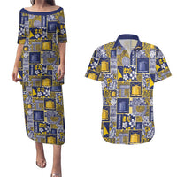 Tokelau Manuia te Kilihimahi Couples Matching Puletasi and Hawaiian Shirt Pacific Patchwork Xmas Vibes - Polynesian Pride