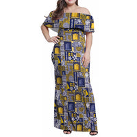 Tokelau Manuia te Kilihimahi Family Matching Off Shoulder Maxi Dress and Hawaiian Shirt Pacific Patchwork Xmas Vibes - Polynesian Pride
