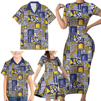 Tokelau Manuia te Kilihimahi Family Matching Short Sleeve Bodycon Dress and Hawaiian Shirt Pacific Patchwork Xmas Vibes LT9 - Polynesian Pride