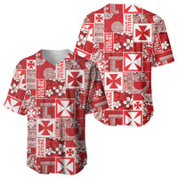 Wallis Et Futuna Kilisimasi Fiefia Baseball Jersey Pacific Patchwork Xmas Vibes - Polynesian Pride