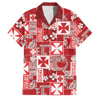 Wallis Et Futuna Kilisimasi Fiefia Family Matching Long Sleeve Bodycon Dress and Hawaiian Shirt Pacific Patchwork Xmas Vibes LT9 Dad's Shirt - Short Sleeve Red - Polynesian Pride
