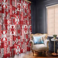 Wallis Et Futuna Kilisimasi Fiefia Window Curtain Pacific Patchwork Xmas Vibes LT9 - Polynesian Pride