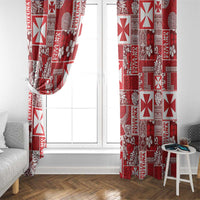 Wallis Et Futuna Kilisimasi Fiefia Window Curtain Pacific Patchwork Xmas Vibes LT9 - Polynesian Pride