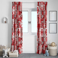 Wallis Et Futuna Kilisimasi Fiefia Window Curtain Pacific Patchwork Xmas Vibes LT9 - Polynesian Pride