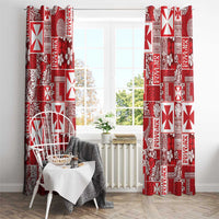 Wallis Et Futuna Kilisimasi Fiefia Window Curtain Pacific Patchwork Xmas Vibes LT9 - Polynesian Pride
