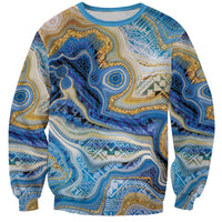 Polynesian Tribal Tattoo Sweatshirt Swirling Ocean Marble Pattern