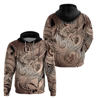 Personalised Aloha King Kamehameha Spirits Zip Hoodie Beige Special LT9 - Polynesian Pride