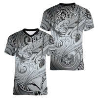 Personalised Aloha King Kamehameha Spirits Women V Neck T Shirt Grey Special LT9 - Polynesian Pride