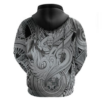 Personalised Aloha King Kamehameha Spirits Zip Hoodie Grey Special LT9 - Polynesian Pride