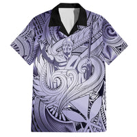 Personalised Aloha King Kamehameha Spirits Family Matching Long Sleeve Bodycon Dress and Hawaiian Shirt Violet Special LT9 Dad's Shirt - Short Sleeve Violet - Polynesian Pride