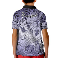 Personalised Aloha King Kamehameha Spirits Kid Polo Shirt Violet Special LT9 - Polynesian Pride