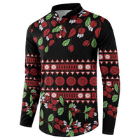 Fiji Masi Bula Tagimoucia Flowers Button Sweatshirt