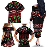 Fiji Masi Bula Tagimoucia Flowers Family Matching Off The Shoulder Long Sleeve Dress and Hawaiian Shirt LT9 - Polynesian Pride