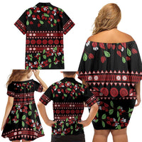 Fiji Masi Bula Tagimoucia Flowers Family Matching Off Shoulder Short Dress and Hawaiian Shirt LT9 - Polynesian Pride