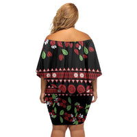 Fiji Masi Bula Tagimoucia Flowers Family Matching Off Shoulder Short Dress and Hawaiian Shirt LT9 - Polynesian Pride