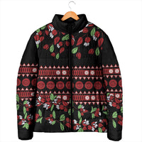Fiji Masi Bula Tagimoucia Flowers Padded Jacket LT9 - Polynesian Pride