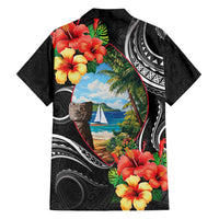 Hafa Adai Guam Family Matching Off Shoulder Maxi Dress and Hawaiian Shirt Guahan Seal Chamorro Stones Tribal LT9 - Polynesian Pride