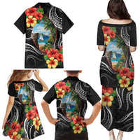 Hafa Adai Guam Family Matching Puletasi and Hawaiian Shirt Guahan Seal Chamorro Stones Tribal