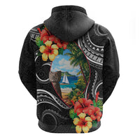 Hafa Adai Guam Zip Hoodie Guahan Seal Chamorro Stones Tribal