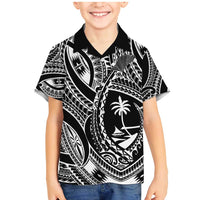 Hafa Adai Guam Inspired Tattoo Family Matching Mermaid Dress and Hawaiian Shirt LT9 Son's Shirt Black - Polynesian Pride