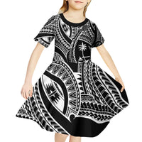 Hafa Adai Guam Inspired Tattoo Kid Short Sleeve Dress