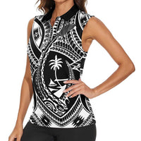 Hafa Adai Guam Inspired Tattoo Women Sleeveless Polo Shirt