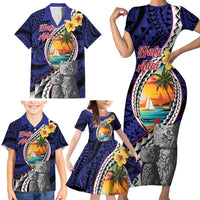 Hafa Adai Guam Seal Latte Stones Artwork Family Matching Short Sleeve Bodycon Dress and Hawaiian Shirt LT9 - Polynesian Pride