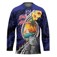 Hafa Adai Guam Seal Latte Stones Artwork Hockey Jersey - Polynesian Pride