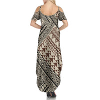 Niho Taniwha Kowhaiwhai Family Matching Summer Maxi Dress and Hawaiian Shirt