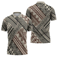 Niho Taniwha Kowhaiwhai Zipper Polo Shirt - Polynesian Pride
