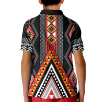 Niho Taniwha Taniko Motif Kid Polo Shirt