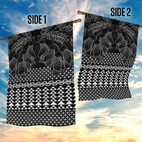 Black Taniko Kowhaiwhai Tukutuku Motif Garden Flag LT9 - Polynesian Pride