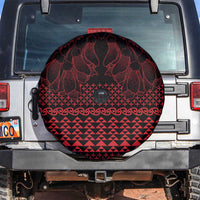 Red Taniko Kowhaiwhai Tukutuku Motif Spare Tire Cover LT9 Red - Polynesian Pride