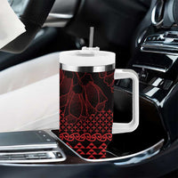 Red Taniko Kowhaiwhai Tukutuku Motif Tumbler With Handle